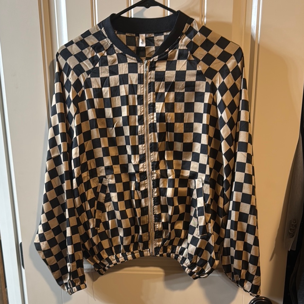 Checkered Bomber Jacket